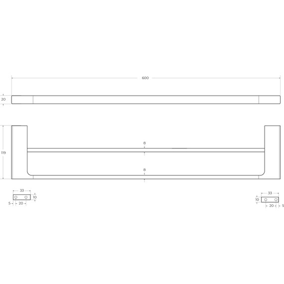 Полотенцедержатель Cezares Slider SLIDER-THD-60-GM, цвет оружейная сталь - фото 2