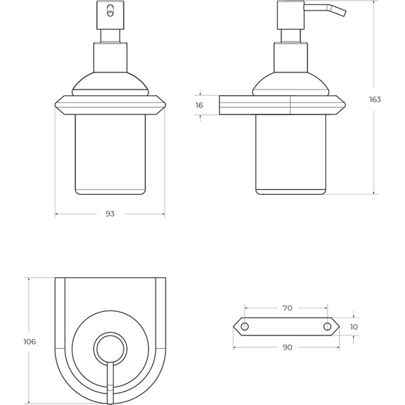 Дозатор для жидкого мыла Cezares Liner LINER-SOIS-V-GM, цвет оружейная сталь, Цвет производителя: оружейная сталь - фото 3