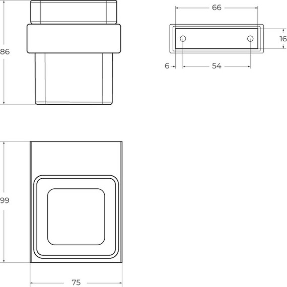 Стакан для зубных щеток Cezares Slider SLIDER-TUMS-01 - фото 2