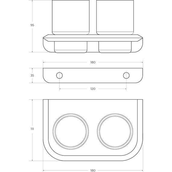 Стакан двойной Cezares Liner LINER-TUMDS-01, Цвет производителя: хром - фото 3