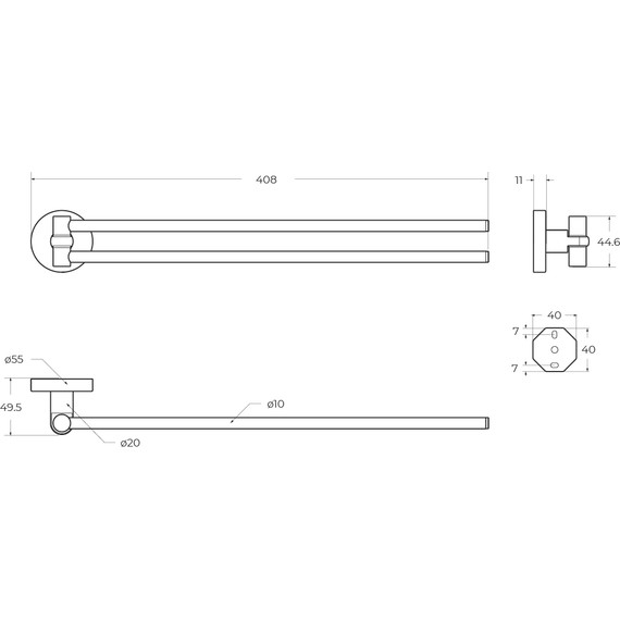 Держатель для полотенца Cezares Relax RELAX-THD-S-BORO, цвет брашированное золото - фото 3