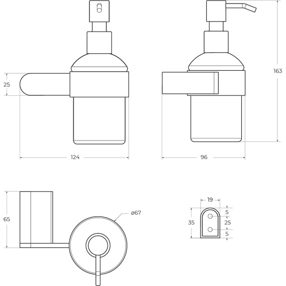 Дозатор для жидкого мыла Cezares Stylus STYLUS-SOIS-V-01 - фото 3