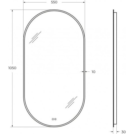 Зеркало Cezares Ellisse 55 см CZR-SPC-ELS-550-1050-RGB-TCH - фото 9