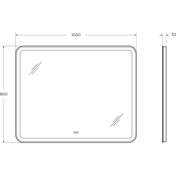Зеркало Cezares Ellisse 100 см CZR-SPC-MC-1000-800-RGB-TCH - фото 7