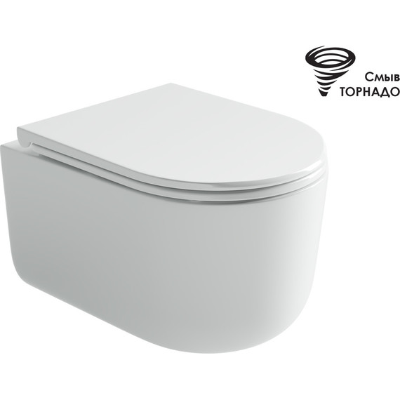 Унитаз подвесной безободковый Ceramicanova Ulma CN4006T с тонкой крышкой микролифт, Цвет производителя: белый - фото 