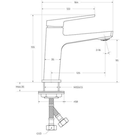 Смеситель для раковины BelBagno ARDENTE-LVM-CRM-W0 - фото 6
