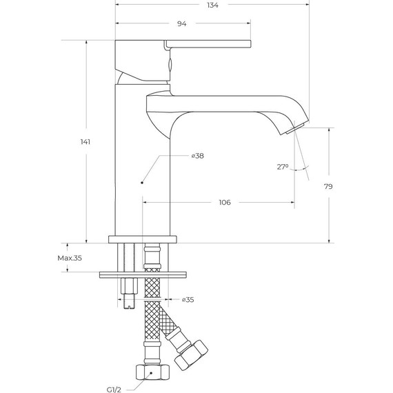 Смеситель для раковины BelBagno AURORA-LVM-CRM-W0 - фото, картинка 7 Смеситель для раковины BelBagno AURORA-LVM-CRM-W0 - фото 7