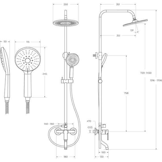 Душевая стойка BelBagno AURORA-VSCM-CRM - фото 10