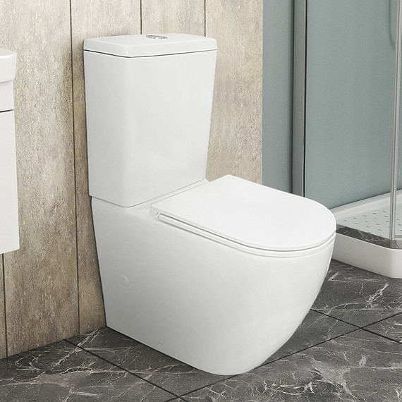 Унитаз-компакт безободковый Azario Grado AZ-2141 UQ1 с крышкой микролифт - фото 2