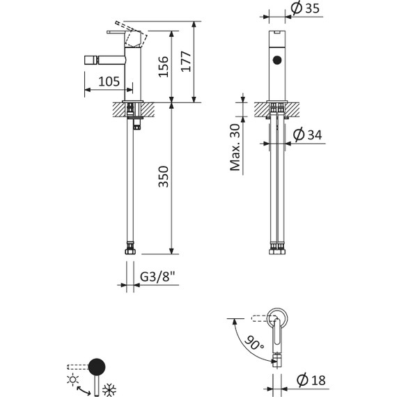 Смеситель для биде Cezares LEAF-BSM-L-BIO, белый матовый - фото 6