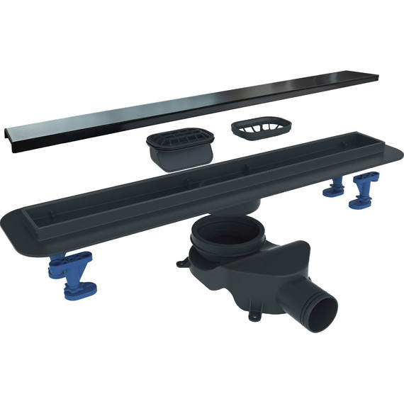 Трап Belbagno Luce 60 см BB-LD-LUCE-60-NERO, черный матовый (под плитку), Цвет производителя: черный матовый, Размер трапа: 550 - фото 