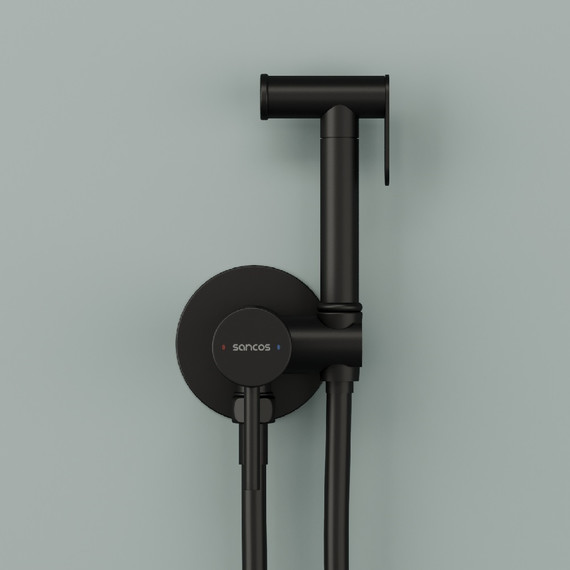 Набор для гигиенического душа Sancos Start SC1001MB, чёрный матовый (скрытая часть) - фото 2
