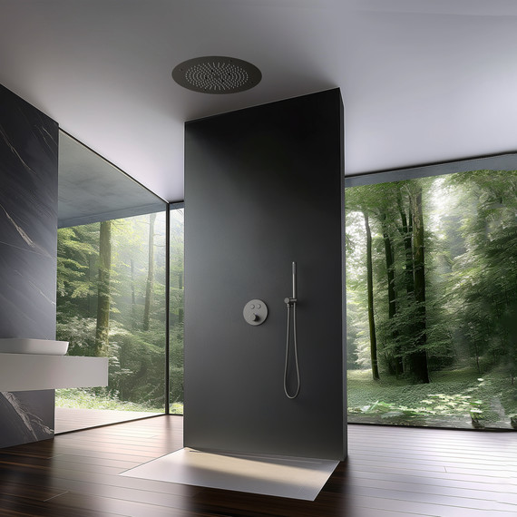 Душевая система для душа с термостатом Timo Saona SX-2370/18SM, чёрное золото (верхний душ 500 мм) - фото 3