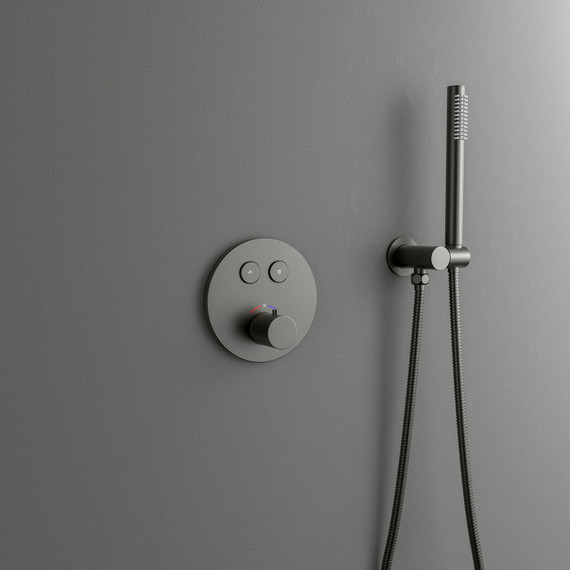 Душевая система для душа с термостатом Timo Saona SX-2370/18SM, чёрное золото (верхний душ 500 мм) - фото 5