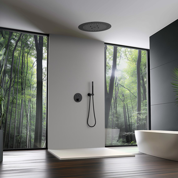 Душевая система для душа с термостатом Timo Saona SX-2370/03SM, черный (верхний душ 500 мм) - фото 2