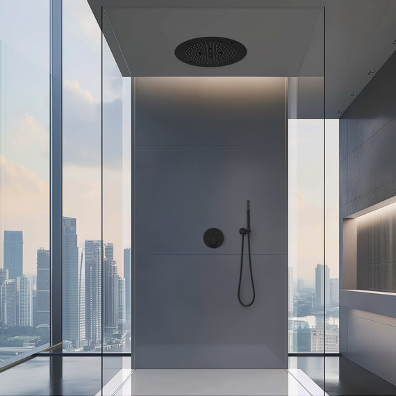 Душевая система для душа с термостатом Timo Saona SX-2370/03SM, черный (верхний душ 500 мм) - фото 3