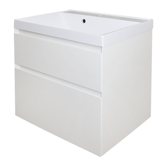 Тумба подвесная с раковиной Azario Velluto 60 см CS00088601, белый матотвый - фото 