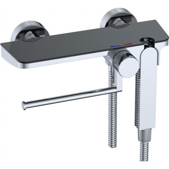 Набор для гигиенического душа CeramaLux LT9505, хром/чёрный матовый, Цвет производителя: хром/чёрный - фото 2