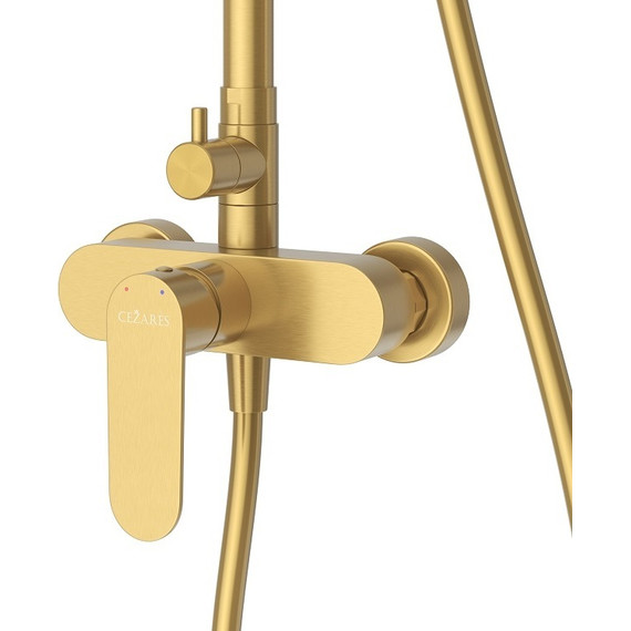 Душевая стойка Cezares STYLUS-CD-BORO, брашированное золото, Цвет производителя: брашированное золото - фото 3