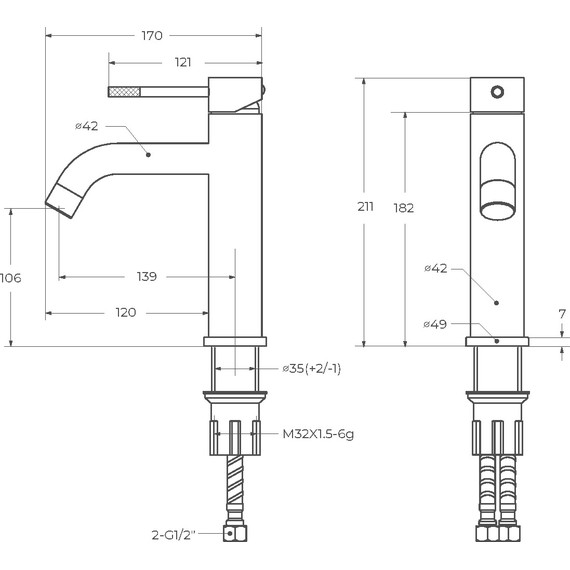 Смеситель для раковины Cezares RELAX-LS1-NOP, чёрный матовый, Цвет производителя: чёрный матовый - фото 4