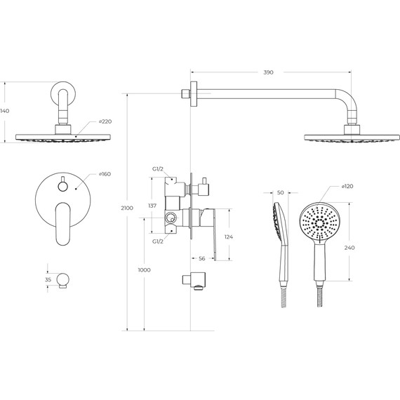 Душевая система для душа Cezares STYLUS-DSET-01, Цвет производителя: хром - фото 6