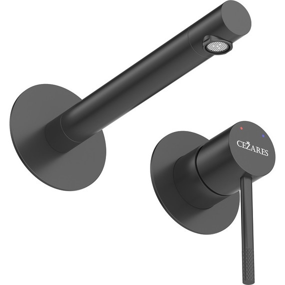 Смеситель для раковины настенный Cezares RELAX-BLI2-2-NOP-W0 (со скрытой частью) чёрный матовый, Цвет производителя: чёрный матовый - фото, картинка 3 Смеситель для раковины настенный Cezares RELAX-BLI2-2-NOP-W0 (со скрытой частью) чёрный матовый, Цвет производителя: чёрный матовый - фото 3