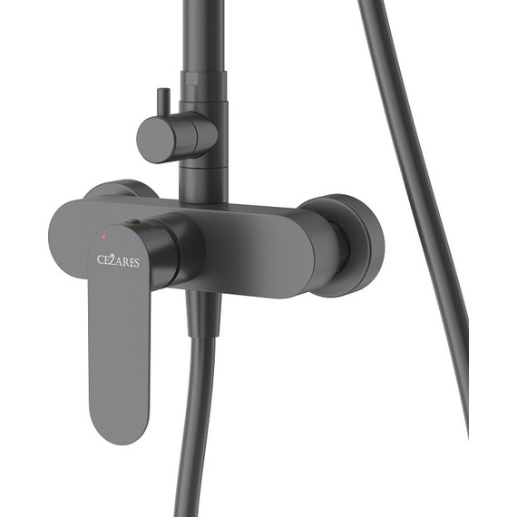 Душевая стойка Cezares STYLUS-CD-NOP, чёрный матовый, Цвет производителя: чёрный матовый - фото 3