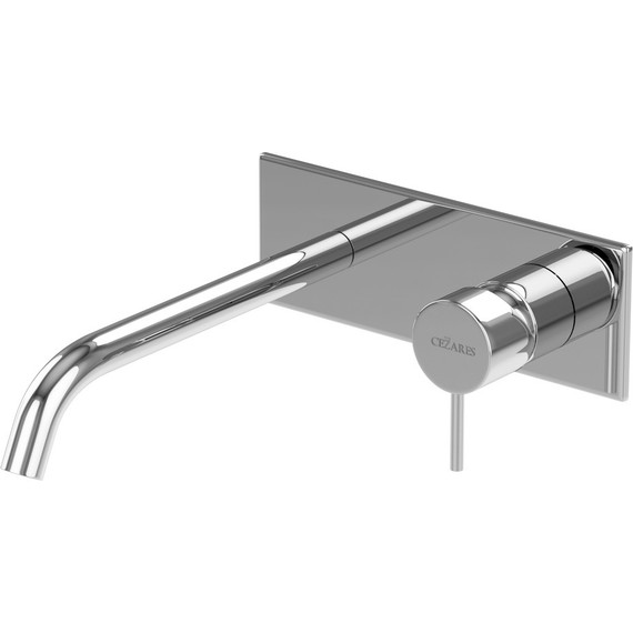 Смеситель для раковины настенный Cezares LEAF-BLI1-L-01-W0 (со скрытой частью) - фото 