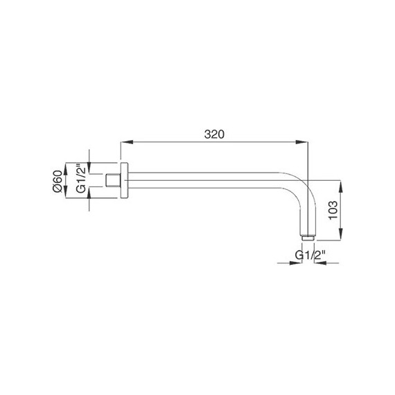 Кронштейн стеновой для верхнего душа Cezares CZR-U-TDA-30-03/24, золото - фото 2