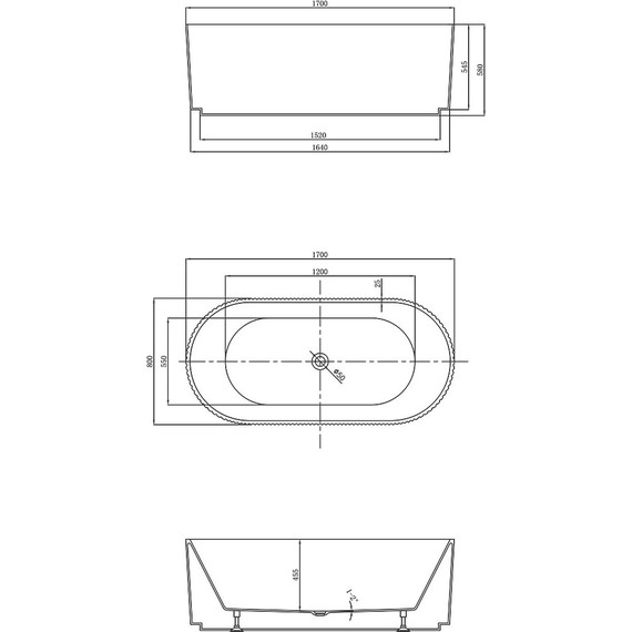 Ванна отдельностоящая Vincea 170x80 см VBT-426-1700MW, белый матовый - фото 4