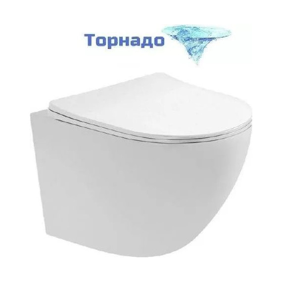 Инсталляция с подвесным унитазом комплект: TECEbase 2.0 9400412 с подвесным безободковым унитазом Aquatek Европа AQ1900T-00 сиденье микролифт, крепление, кнопка смыва хром глянцевый (Система смыва торнадо) - фото 2