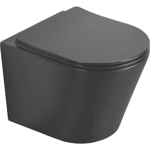 Инсталляция с подвесным унитазом комплект: TECEbase 2.0 9400414 с подвесным унитазом CeramaLux Rimless B2330-1MB сиденье микролифт, крепление, кнопка смыва чёрная матовая - фото 3