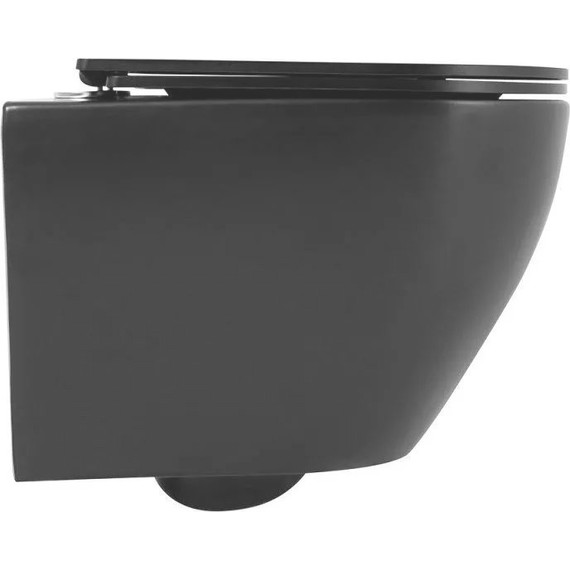 Инсталляция с подвесным унитазом комплект: TECEbase 2.0 9400414 с подвесным безободковым унитазом BelBagno Colorato BB062CHR-MB сиденье микролифт, крепление, кнопка смыва чёрная матовая - фото 5