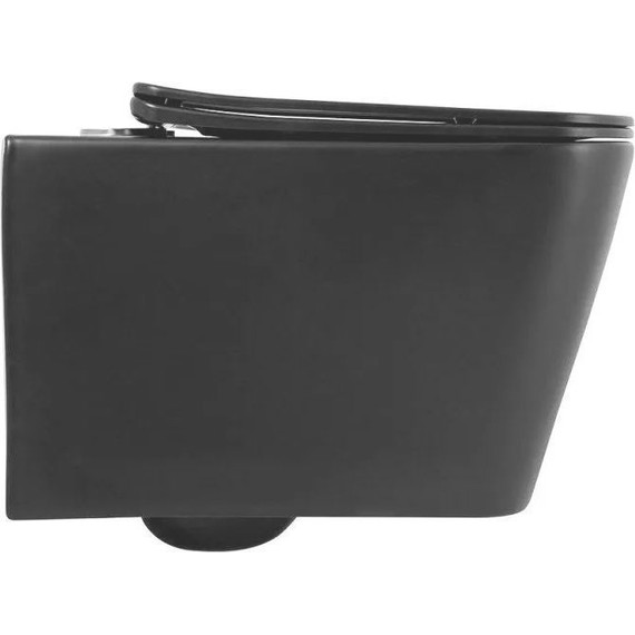 Инсталляция с подвесным унитазом комплект: TECEbase 2.0 9400414 с подвесным безободковым унитазом BelBagno ARDENTE-C BB3202CHR-MB сиденье микролифт, крепление, кнопка смыва чёрная матовая - фото 6