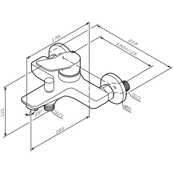 Смеситель для ванны AM.PM X-Joy F85A10044, розовое золото, Цвет производителя: розовое золото - фото 11