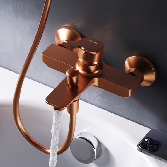 Смеситель для ванны AM.PM X-Joy F85A10044, розовое золото, Цвет производителя: розовое золото - фото 4