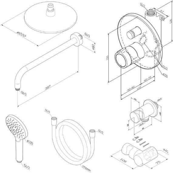 Душевая система для душа с термостатом Am.Pm X-Joy FT85A1RH10 - фото 4