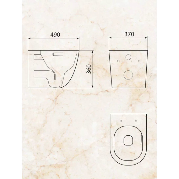 Инсталляция с подвесным унитазом комплект: TECEbase 2.0 9400413 с подвесным безободковым унитазом Sintesi Evi SIN-TS-EVI-152 сиденье микролифт, крепление, кнопка смыва белая (система смыва Торнадо) - фото 13