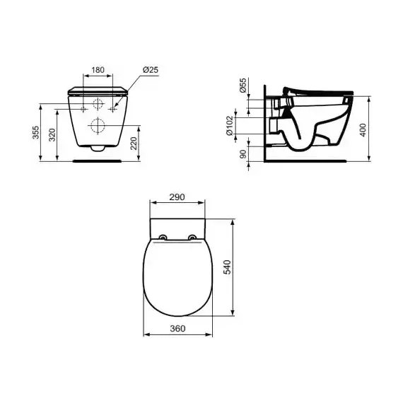 Инсталляция Ideal Standard с подвесным безободковым унитазом Tesi AquaBlade T386801 - фото, картинка 5 Инсталляция Ideal Standard с подвесным безободковым унитазом Tesi AquaBlade T386801 - фото 5