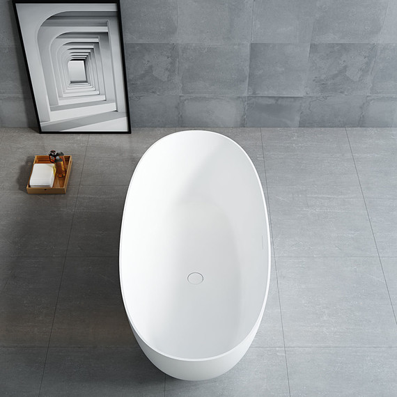 Ванна отдельностоящая Solid Surface Vincea 170x75 см VBT-6S01MW, белый матовый - фото 2