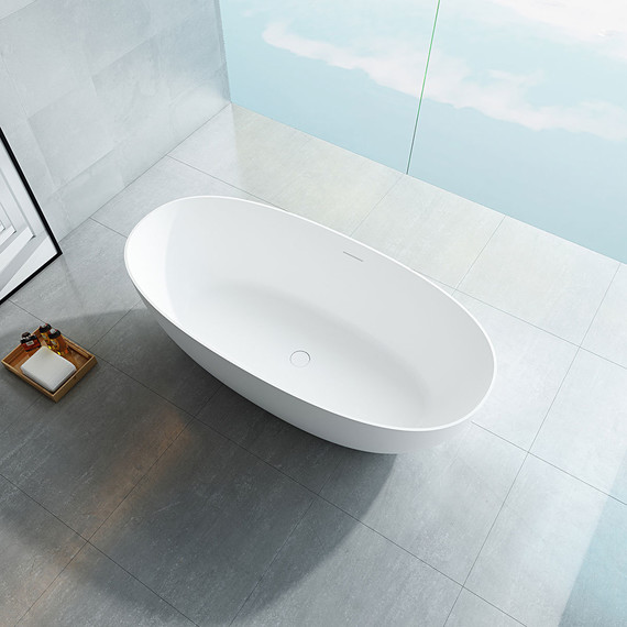 Ванна отдельностоящая Solid Surface Vincea 170x75 см VBT-6S01MW, белый матовый - фото 3