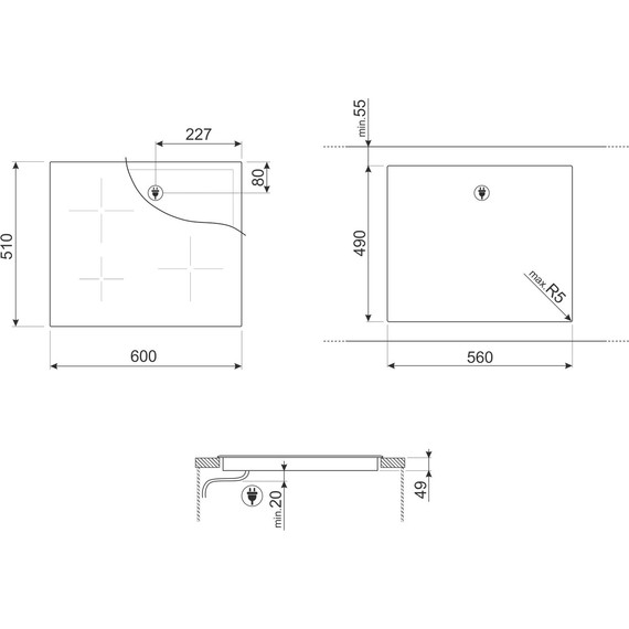 Индукционная варочная панель Smeg SI2M7643B - фото 3