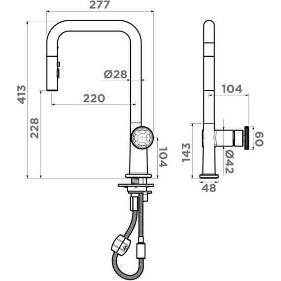 Смеситель для кухни Omoikiri Arita-SB-GB 4994355, графит - фото 4
