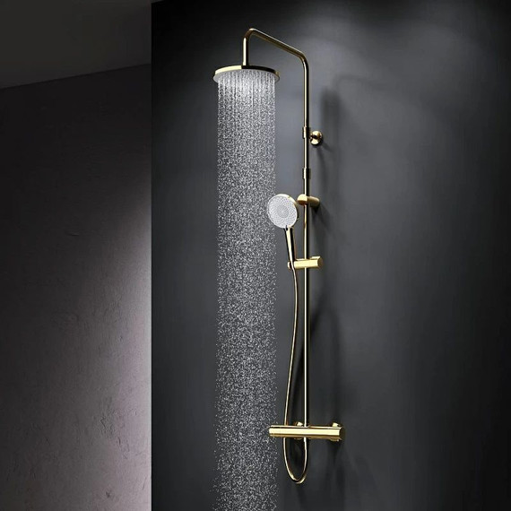 Душевая стойка с термостатом Am.Pm X-Joy F0785A499, золото, Цвет производителя: золото - фото 2