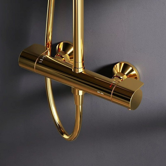 Душевая стойка с термостатом Am.Pm X-Joy F0785A499, золото, Цвет производителя: золото - фото 3