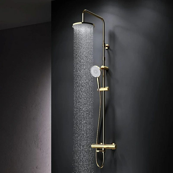 Душевая стойка с термостатом Am.Pm X-Joy F0785A599, золото, Цвет производителя: золото - фото 2