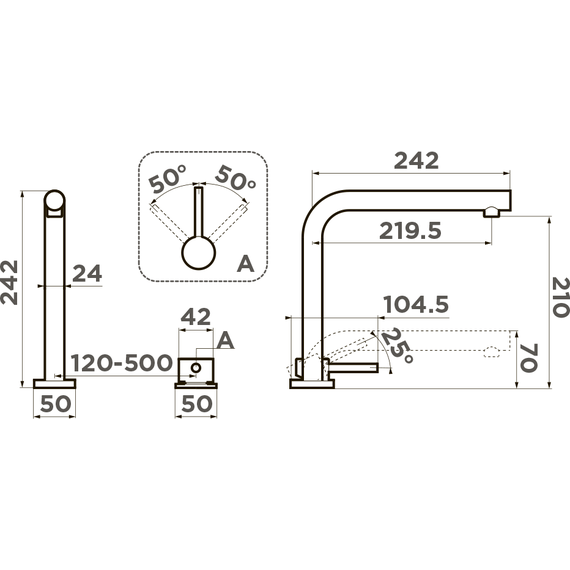 Смеситель для кухни Omoikiri Nara-LG 4994484, светлое золото - фото 4