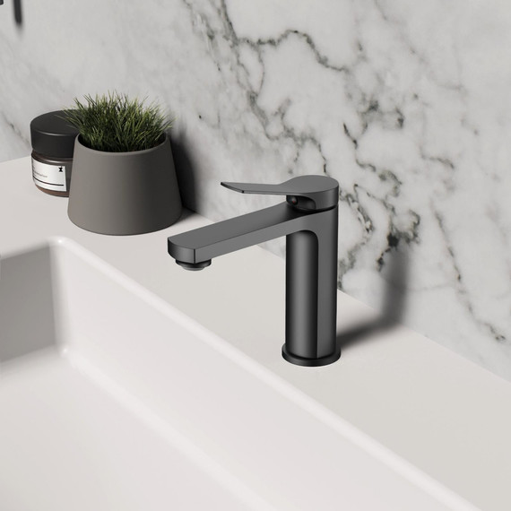 Смеситель для раковины Vincea Arco VBF-4AR01MB, чёрный - фото 2