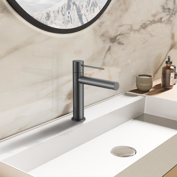 Смеситель для раковины Vincea Aspire VBF-4AS01GM, вороненая сталь - фото 2