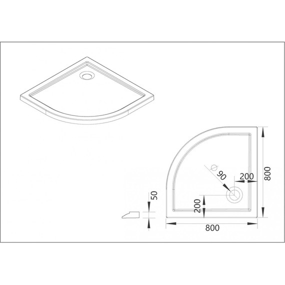 Поддон акриловый Vincea 80х80 см VST-5AQ-8080 - фото 5
